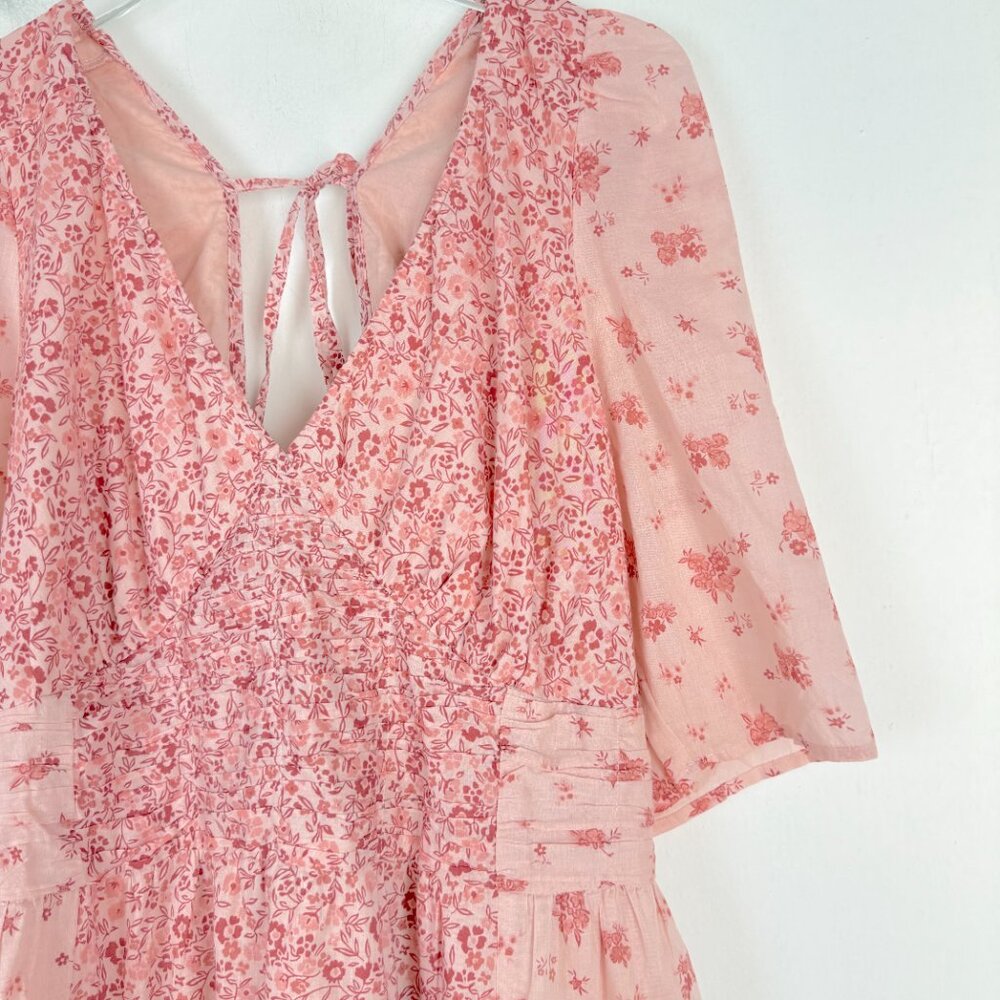 NWT American Eagle Romantic Floral Print Tiered Mini Dress Pink Size XL NEW - Picture 3 of 11